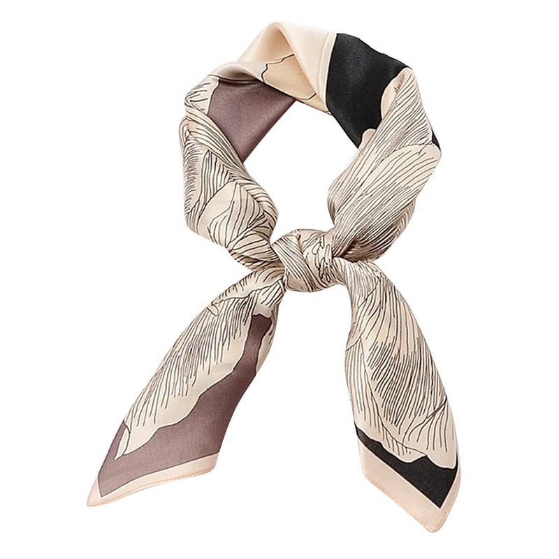 MEISEE 100% Pure Mulberry Silk Medium Square Scarf Head Scarf for Women (in) Natural Silk Neckerchief Printed Headscarf with Gift Packed (5) - Image 1